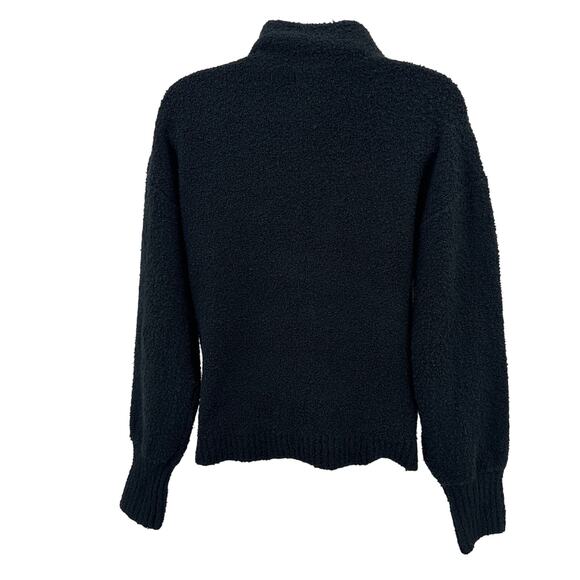 Marled Sweater WMNS XS Black Soft Fuzzy Pullover High Neck Long Sleeve Stretchy - Picture 4 of 8